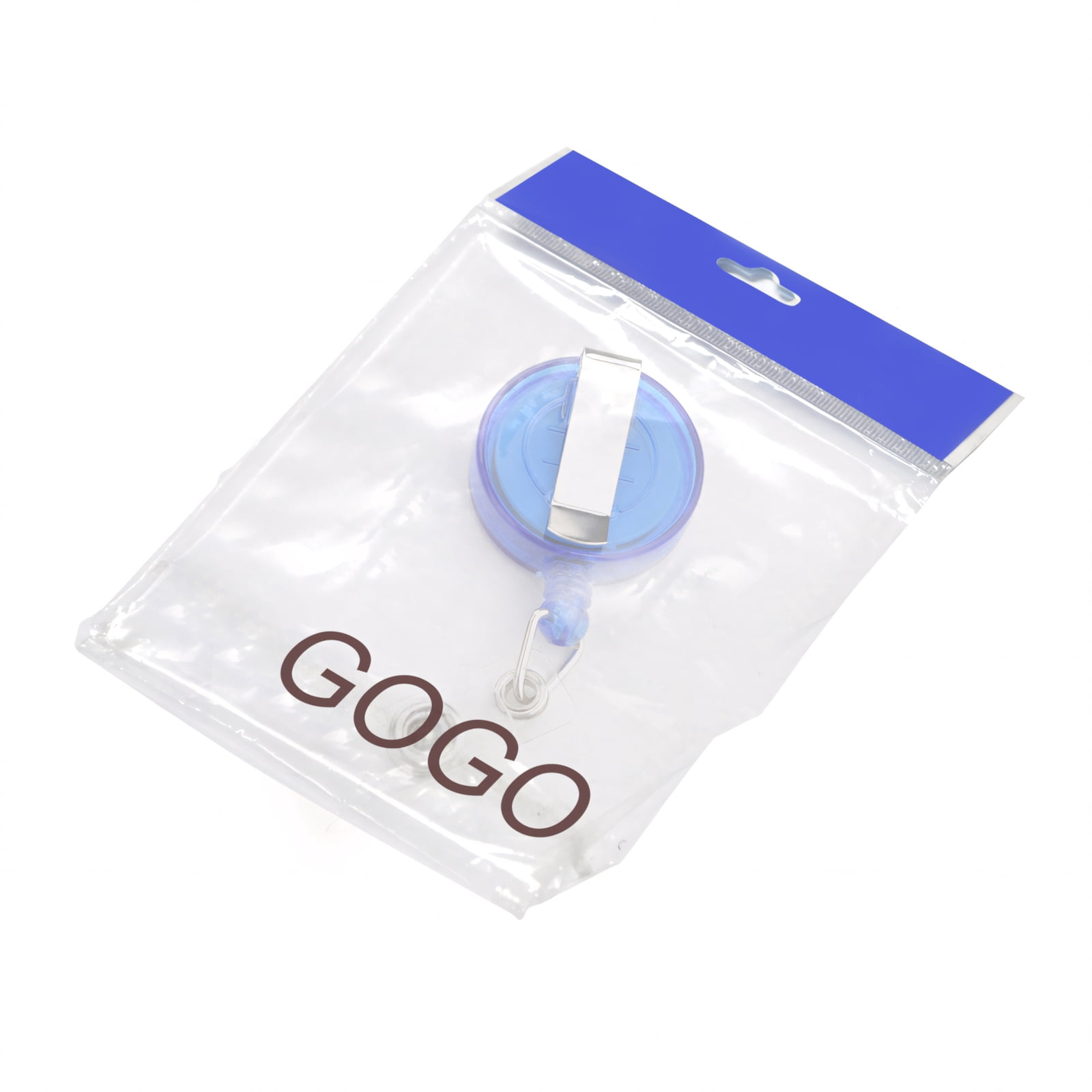 GOGO 50Pcs Transparent ID Card Holder Round Badge Reel-Orange