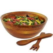 Woodard & Charles 3 Piece 10" Wood Salad Serving Bowl and Server Set