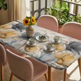thumbnail image 3 of Spring Tulips Flower Table Cloths for 4 Foot Rectangle Tables, Vintage Floral Barn Doors Rustic Beige Patio Waterproof Elastic Fitted Tablecloths, Washable Rectangular Table Cover for Camping, 3 of 8