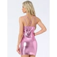 thumbnail image 4 of DARING DIVA Women's Metallic Sparkly Club Party Shiny Bodycon Dresses XS Pink, 4 of 6