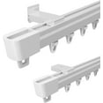 thumbnail image 1 of Straight Curtain Tracks for Curtains, Curtain Rails for Ceiling Mounting and Wall Mounting, Aluminum Curtain Rods for Room Dividers, Bay Windows, Bedroom, Spaces(White,160cm(2 * 80cm)), 1 of 8