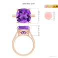 thumbnail image 4 of ANGARA Natural Classic Solitaire Cushion 6.15 ct Amethyst Cocktail Ring in 14K Rose Gold for Women (Size-12mm) | February Birthstone, Anniversary, Jewelry Gift for Women | Natural Amethyst Ring, 4 of 9