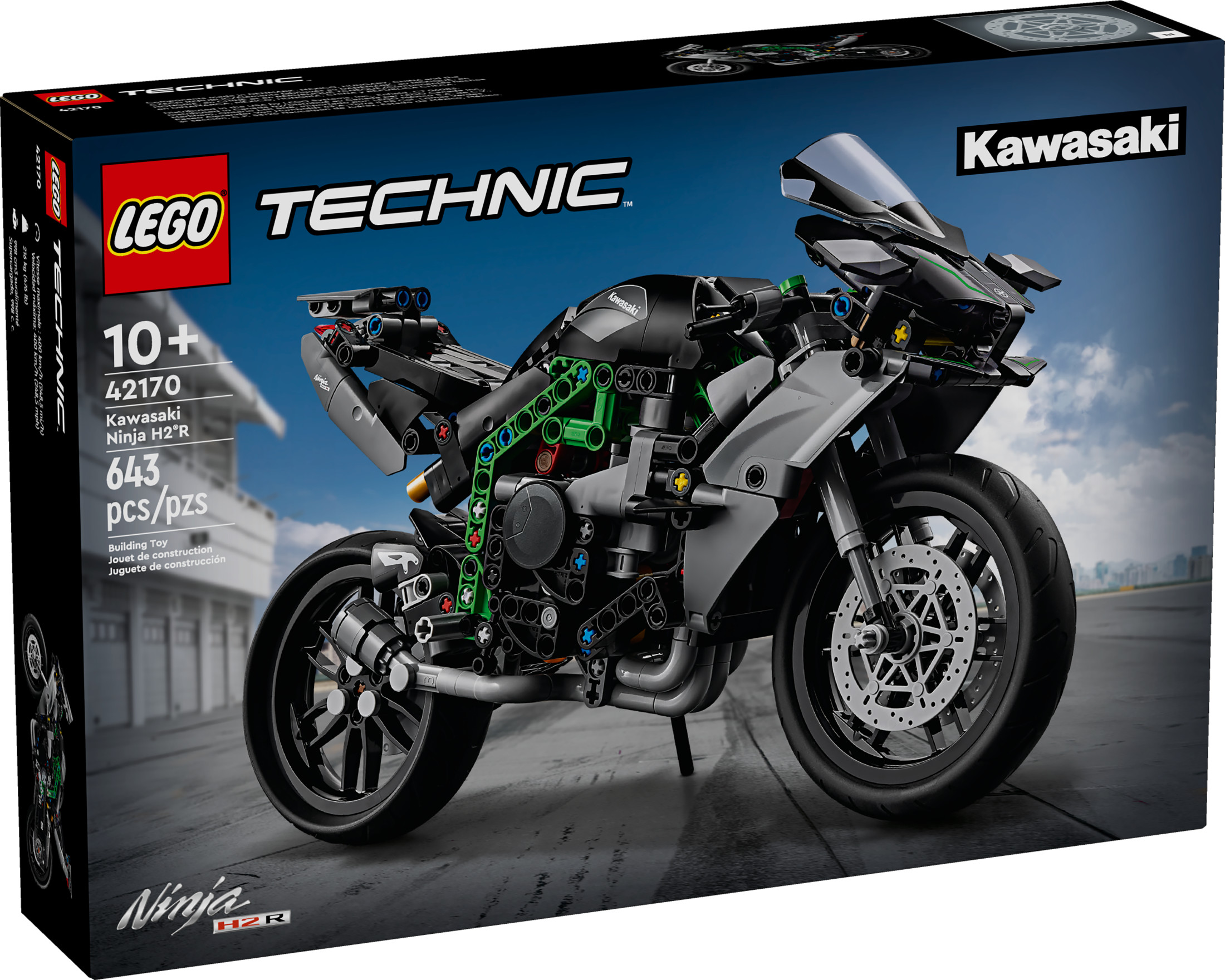 LEGO Technic Kawasaki Ninja H2R Motocicleta de Juguete para Construir y Exhibir, Decoración para Habitación de Niños, Set de Construcción Coleccionable para Niños y Niñas de 10 Años en Adelante, Kit de Modelo a Escala para Juego Independiente, 42170 2