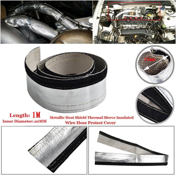 1Pc Car Metal Heat Shield Sleeve Plug Insulated Wire Hose Cover Wrap Tube 12mm Thermal Cover Fiberglass Insulator Temperature