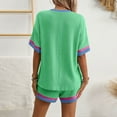 thumbnail image 3 of Two Piece Sets for Women, Wrinkle Free Vacation Travel Outfits Women Machine Washable Shrink Resistant Tracksuit Eco Friendly Sleep Wear Womens Loungewear Trendy 2025 Green L, 3 of 4