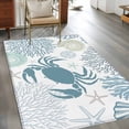 thumbnail image 3 of Summer Area&nbsp;Rug 4x6ft Teal Green Crab Coral Seashell Nautical Coastal Ocean Non-Slip&nbsp;Washable Square&nbsp;Rugs Soft Felt Indoor Floor Mat for Bedroom Kitchen Living Room Bathroom, 3 of 9