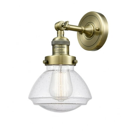 

Innovations 203-AB-G324 Olean 1 Light Sconce part of the Franklin Restoration Collection Antique Brass