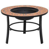 Casafoyer Mosaic Fire Pit Terracotta 26.8" Ceramic