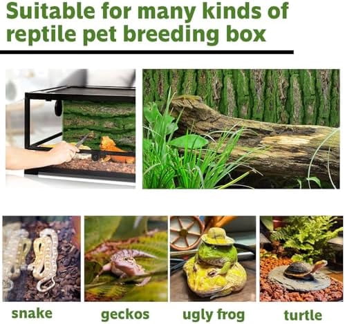 15.75x11.81in Reptile Terrarium Cork Background,Bearded Dragon Tank Bark Backdrop Wall Decor with Artificial Moss for Gecko Lizard Tortoise Frog Chameleon(1Pcs)