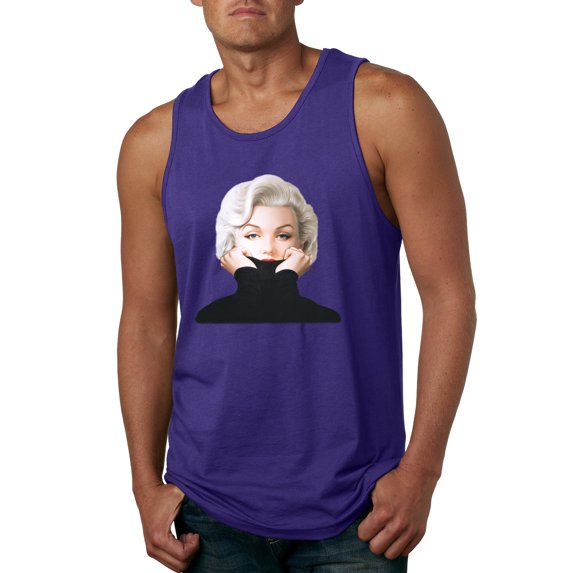 Wild Bobby, Hip Marilyn Monroe Portrait Classic Beauty Pose, Famous People, Men Graphic Tank Top, Purple, Large