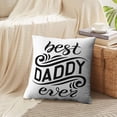 thumbnail image 4 of LALILO Throw Pillow Covers Sketched Best Daddy Lettering Flat Banner Happy Father Day Holiday Greeting Card Set of 2 Square 18 x 18 Inch Pillowcase, 4 of 5