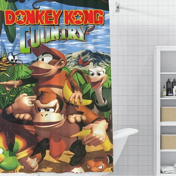 Donkey Kong Country-theme Bathroom Shower Curtain Home Decor,Bath Curtains Durable Waterproof Bath Curtain , Adluts Girls Boys Bathroom Decor House Gifts 52x71inch（130cmX180cm）