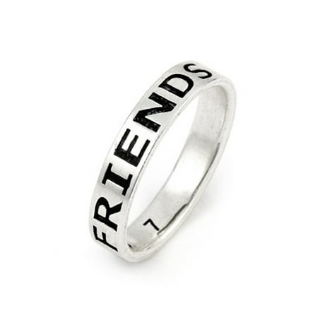 Sterling Silver Inspirational Friends Forever Band Ring Size