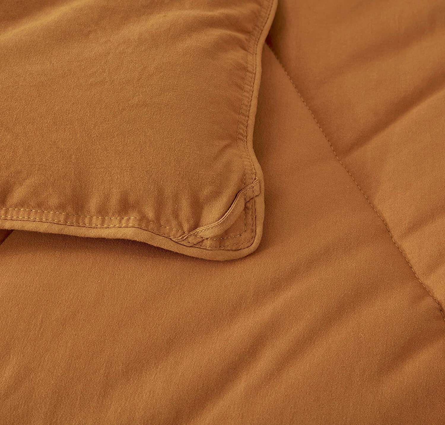 Chezmoi Collection Rory Spice Orange Comforter Set Full Size 3-Piece Fluffy Soft Lightweight Bedding Triangle Quilted Stone-Washed Microfiber Comforter Set for All Season