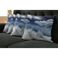 thumbnail image 2 of Ambesonne White Throw Pillow Cover 4 Pack, Snow Covered Trees, 16", Blue White, 2 of 6