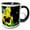 Black/White, variant on 3drose, Blue and Yellow Pansys, 11oz Magic Transforming Mug