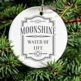 thumbnail image 2 of DistinctInk Hanging Ceramic Christmass Tree Ornament with Gold String - Great Gift / Present - 2 3/4 inch diameter - Moonshine - Water of Life, 2 of 2