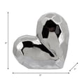 thumbnail image 5 of Decorative Ceramic Heart Sculpture for Home Decor - Ornament for Bathroom, Office, and Living Room Decor - Modern Figurine Accent for Bedroom, Shelf Display, and Coffee Table - 8", Silver & Metallic, 5 of 13