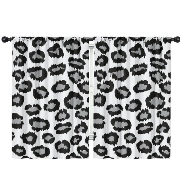 Blackout Kids Curtains,White and Gray Of Leopard Print Childrens Insulated Curtains Set Of 2,Bedroom Essentials,Toddler Room Decor 42"x63"