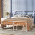 thumbnail image 2 of VECELO King Size Metal Bed Frame with Headboard and Footboard, White, 2 of 9