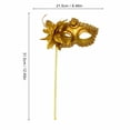 thumbnail image 3 of Masquerade Mask for Women Rhinestone Trim 12 Inch Masquerade Mask with Stick, White Venetian Style Accessory for Masquerade Party Halloween, 1 Pack, 3 of 4