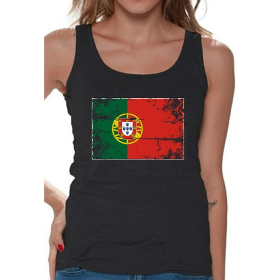 Awkward Styles Portugal Flag Women's Tank Top Portuguese Soccer Sleeveless Shirt