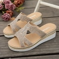 thumbnail image 4 of Busydd Womens Sandals Open Toe Wedge Sandals for Women Comfortable Slides Sandals Fashion Slip on Summer Slippers, 4 of 7