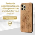 thumbnail image 2 of Case Yard Wooden Case Outside Soft TPU Silicone, Slim Fit Shockproof Wood Protective Phone Cover for Girls Boys Men and Women, Supports Wireless Charging Dandelion Design case for iPhone-11-Pro, 2 of 7