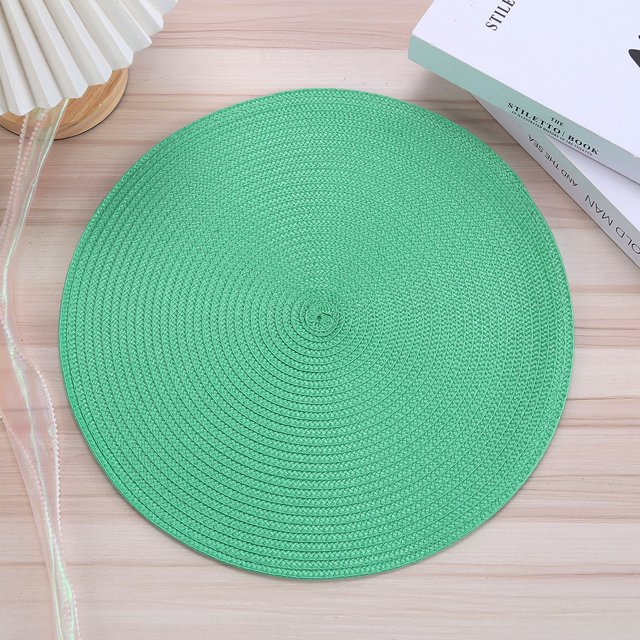 Posavasos redondo de polipropileno tejido para mesa de comedor, con aislamiento térmico, tejido simple, retro, ligero y lujoso