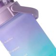 thumbnail image 3 of Straw Lid Water Bottle Gradient Color Large Capacity Portable Handle Leakproof Sports Water Bottle Purple 2000ML, 3 of 5