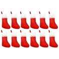 thumbnail image 2 of 12pc 14 Inch Letters Christmas Stockings Christmas Stockings Large Stockings Red Stockings Christmas Holiday Christmas/ Christmas Socks Non-Woven White Gold Edge, 2 of 8
