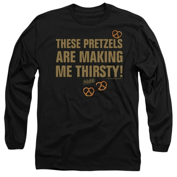 Seinfeld Pretzels Thirsty Unisex Adult Long-Sleeve T Shirt, Large