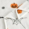 thumbnail image 6 of Soft Cozy Halloween Blanket, Spooky Pumpkin Bat Spider Webs Print White Throws for Couch Bed Home Decoration Gifts, Fuzzy Fleece Halloween Throw Blanket for Kids Adults 50"x60" (White), 6 of 6