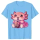 thumbnail image 3 of Ropa de verano para mujer, camisetas Kawaii Bubble Tea Boba Axolotl, pantalón corto informal, camiseta de manga, camisetas gráficas Harajuku Y2k a la moda para mujer, 3 of 5