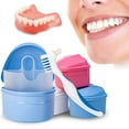 thumbnail image 2 of Denture Box Portable Denture Bath Case with Rinsing Basket Holder & Brush, 2 of 10