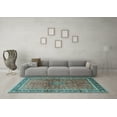 thumbnail image 3 of Ahgly Company Indoor Square Persian Light Blue Traditional Area Rugs, 3' Square, 3 of 4