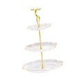 thumbnail image 1 of Soporte para cupcakes de 3 niveles, bandeja para servir frutas y snacks, multifuncional y decorativa. Oro claro, 1 of 9