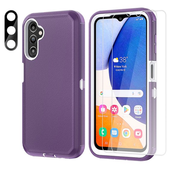 Aggxpf for Samsung Galaxy A54 5G Phone Case with Screen Protector & Camera Lens Protector, Full Body Protection Phone Cover, Purple