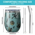 thumbnail image 5 of 12oz Stemless Wine Tumblers Halloween Witchy Motifs Pattern Vacuum Insulated Stainless Steel Travel Tumbler Cups Mug with Lid and Straw for Champaign,Cocktail,Beer with Cleaning Brush, 5 of 5