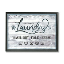 Stupell Industries The Laundry Co Sign Wash Fold Press Icons, 11 x 14, Designed by Jennifer Ellory