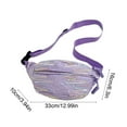 thumbnail image 4 of AZXY Sling Crossbody Bag, Purple Lightweight Fabric Fanny Pack with Adjustable Strap, Casual Embroidered Waist Bag for Travel Daily Use, 4 of 7