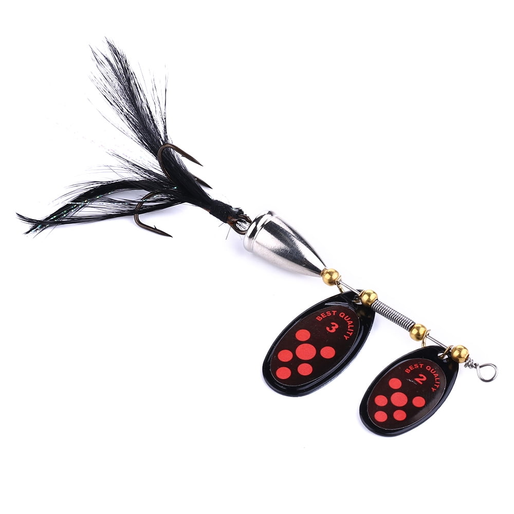 Fishing Lure Spinnerbaits, HENGJIA 6PCS Fishing Lures with Feathered Treble Hooks,Trout Bass Salmon Hard Metal Spinner Baits Kit Rooster Tail Fishing Lures Kits,1/2oz