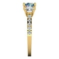 thumbnail image 3 of Clara Pucci 14K Yellow Gold 1.97ct BlueMoissanite Three-Stone Ring, 3 of 8