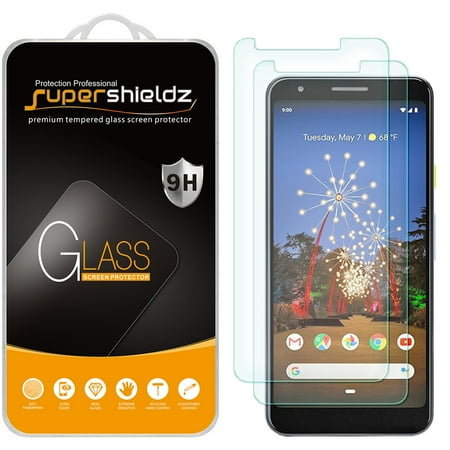 [2-Pack] Supershieldz for Google Pixel 3a XL Tempered Glass Screen Protector, Anti-Scratch, Anti-Fingerprint, Bubble