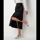 thumbnail image 4 of Falda de Satén de Seda con Cintura Alta y Cremallera para Mujer. Negro S, 4 of 7