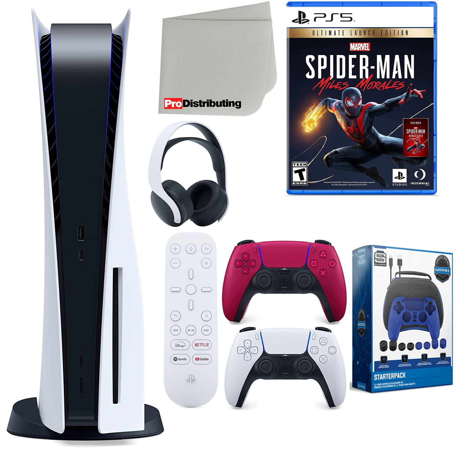 Sony Playstation 5 Disc Version (Sony PS5 Disc) with Cosmic Red Extra  Controller, Headset, Media Remote, Spider-Man: Miles Morales Ultimate  Launch 