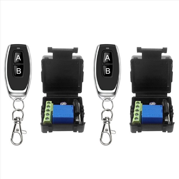 2X Interruptor de Control Remoto Inalámbrico Universal CC 12V 1CH Módulo Receptor de Relé Transmisor 433Mhz Controles Remotos Inteligentes