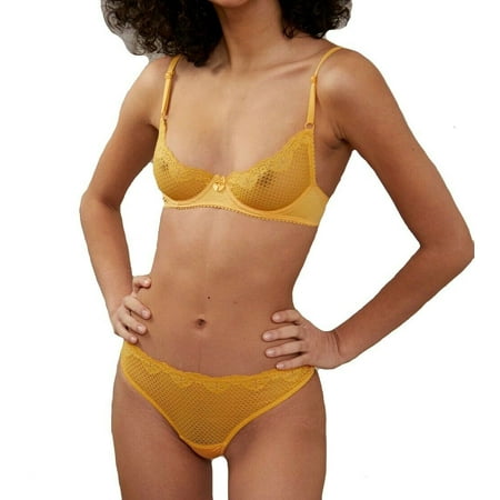 

Women s Timpa 16449 Alice Lace Underwire Demi Bra (Marigold 36A)