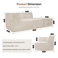 thumbnail image 2 of Gaildon Corduroy Sponge Sofa Lounge Chair Fluffy Modern Sleeper Chair With Removable Footrest for Indoor Living Room and Bedroom No Assembly Needed, Beige, 2 of 7