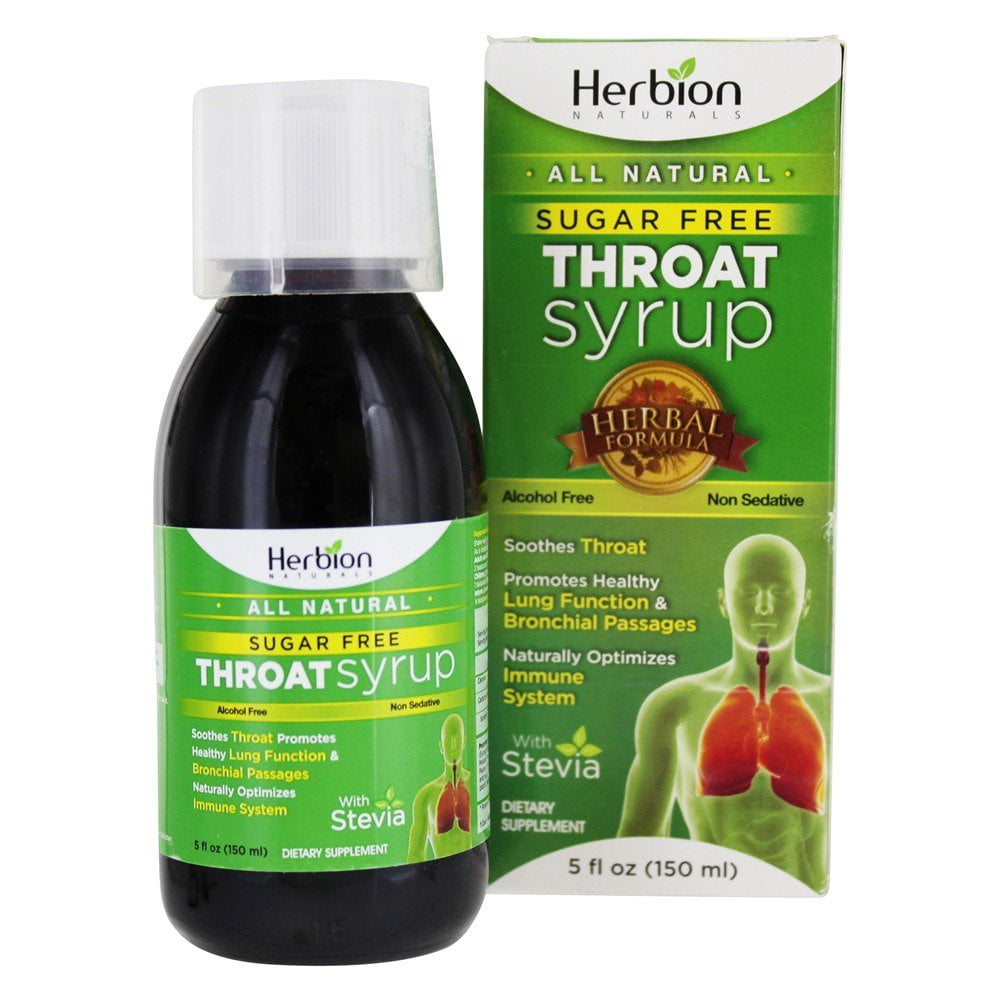 Herbion - Alcohol-Free Throat Syrup with Stevia Sugar-Free - 5 fl. oz